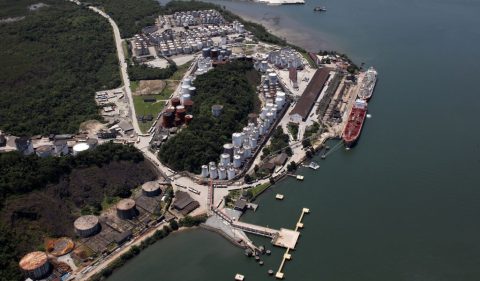 Vista aérea do Porto de Santos, no litoral de São Paulo. Foto: Agência CNT de Notícias