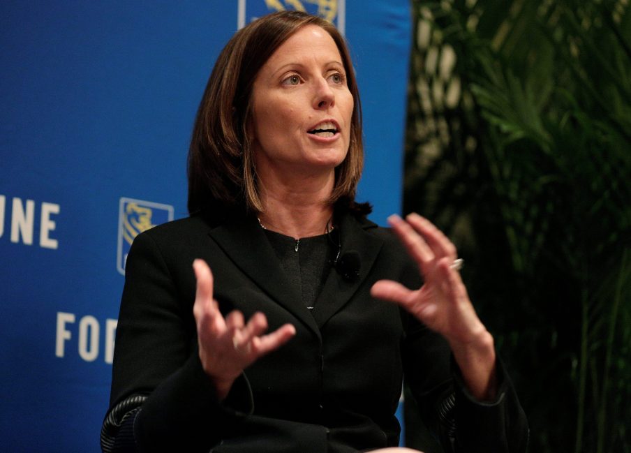 A toda poderosa Adena Friedman, presidente e CEO da Nasdaq. Foto: Reuters/Joshua Roberts