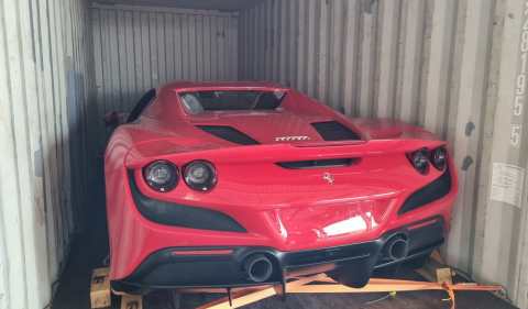 Ferrari Spider F8 é avaliada em R$ 5 milhões. Foto: Receita Federal