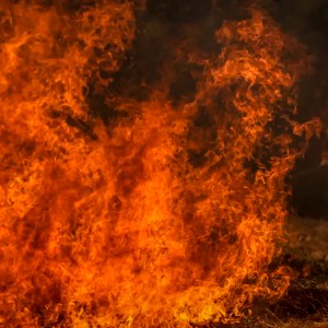 Foto de um foco de incêndio com um brigadista ao fundo. A matéria explica efeitos das queimadas no Brasil em 2024 na economia.