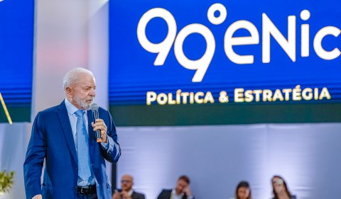 Lula durante a abertura do 99° Encontro Nacional da Indústria de Construção, na sede da Confederação Nacional da Indústria, em Brasília. Foto: Ricardo Stuckert/PR