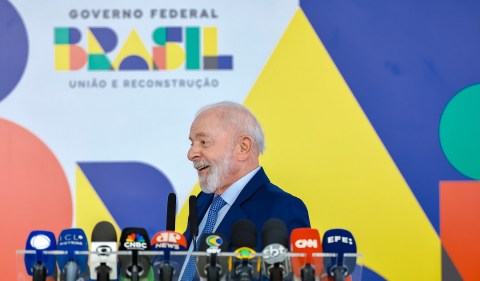Presidente Lula durante coletiva a jornalistas no Palácio do Planalto. Foto: Ricardo Stuckert/PR