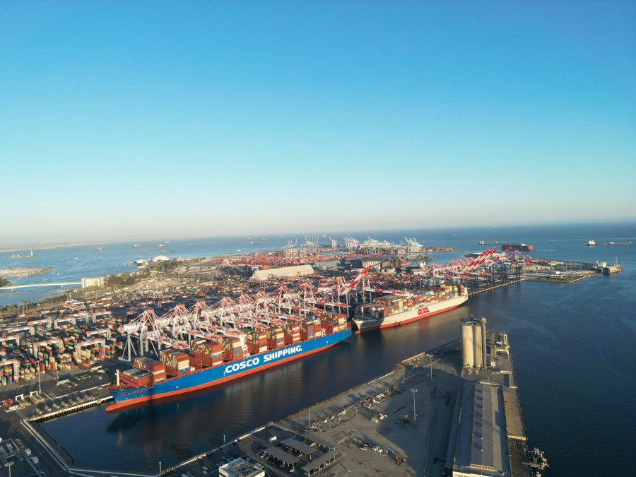Porto de Long Beach no estado da Califórnia, Estados Unidos